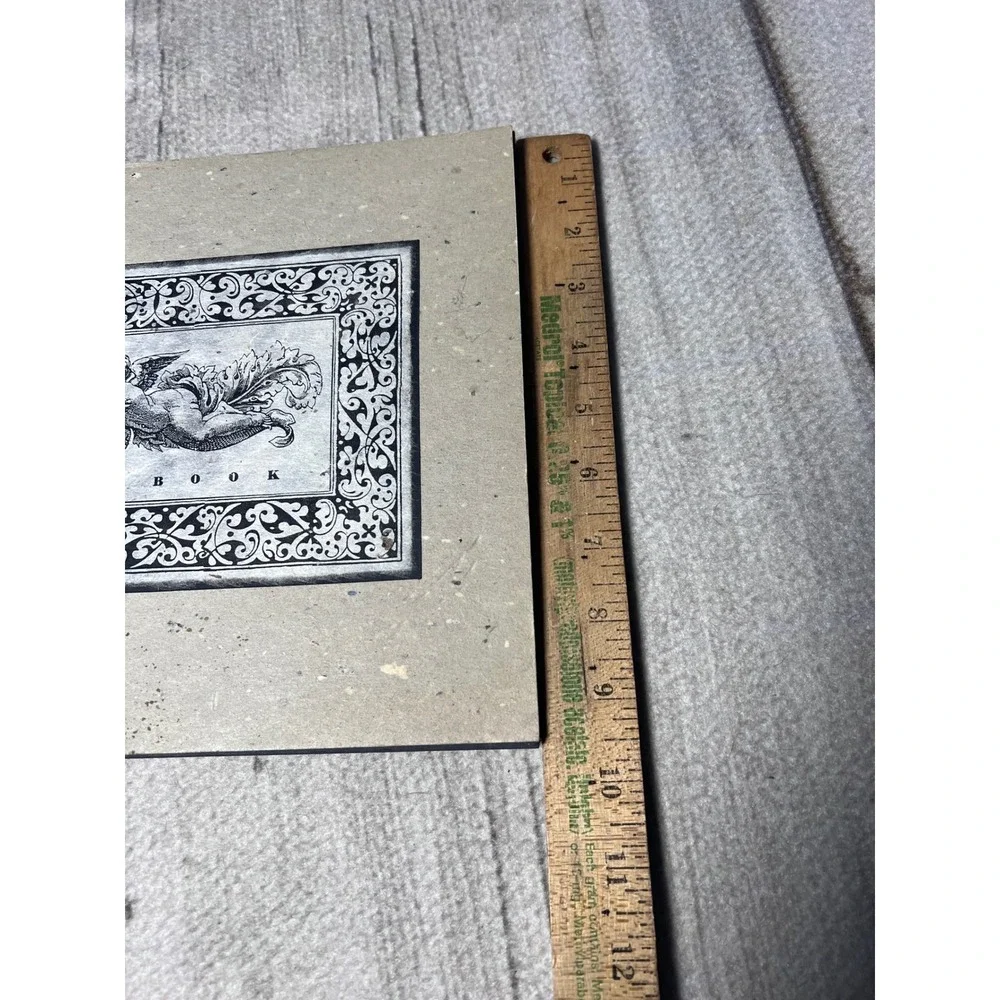 Vintage Wedding Guest Book / Album Engraved Cherubs Kraft Paper‎ Scrapbook Album